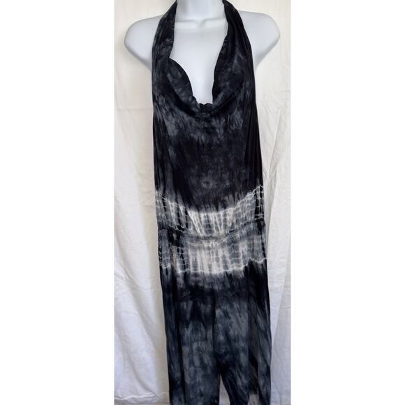 Forever Cute Tie Dye T-Shirt Material Halter Top Jumpsuit Romper Sz L - Picture 1 of 8